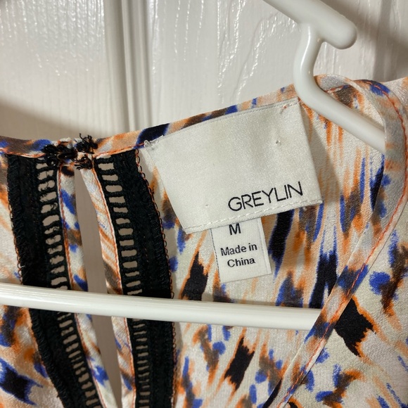 Greylin 100% Silk Patterned Sleeveless Top - Multicolor Size M - Picture 3 of 4